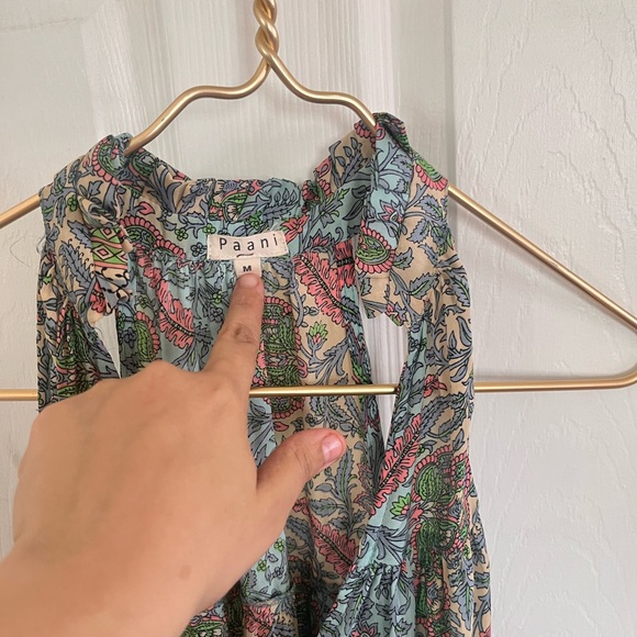 Bohemian Paisley Halter Mini Dress - Picture 3 of 6